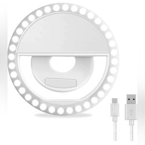 BLDR USB Rechargeable 36 LED Clip On Cell Phone Selfie Ring Light